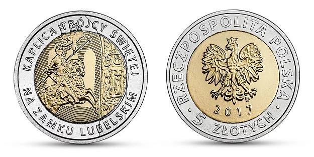 Odkryj Polskę - Kaplica Trójcy Świętej na Zamku Lubelskim, 5 zł - rewers i awers