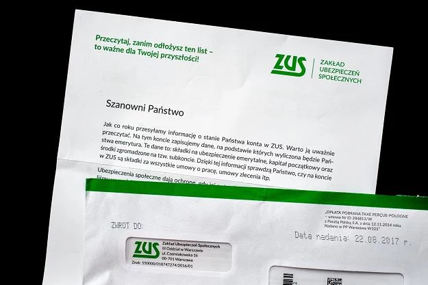 Dobrowolna składka dla pracujących bez etatu? Na zdj. informacja o składkach z ZUS Fot. Marek Konrad