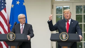 Donald J. Trump (P) i Jean-Claude Juncker (L)