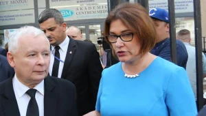 Jarosław Kaczyński i Beata Mazurek. Fot. Sławomir Kamiński