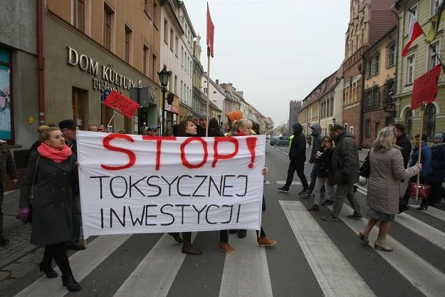 Środa Śląska - protest mieszkańców. Fot. GAZETA WROCŁAWSKA TOMASZ HOLOD  POLSKA PRESSE