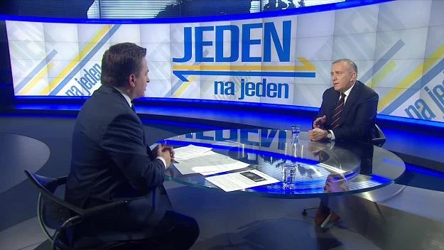 Grzegorz Schetyna w studiu TVN 24 Grzegorz Schetyna w studiu TVN 24