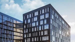 Budowany biurowiec H w kompleksie Bonarka for Business w Krakowie wizualizacja)