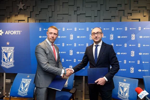 Klaudiusz Sytek (L), szef Aforti i prezes Lecha Karol Klimczak (P)