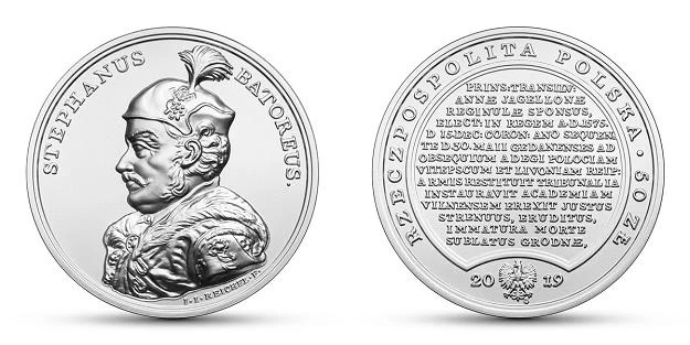 Skarby Stanisława Augusta - Stefan Batory, 50 zł, rewers (L) i awers (P)