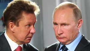 Aleksiej Miller (L), szef Gazpromu i Władimir Putin, prezydent Rosji. Fot. Mikhail Svetlov