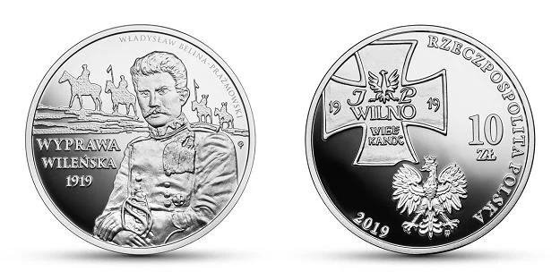 Wyprawa wileńska, 10 zł, rewers (L) i awers (P)