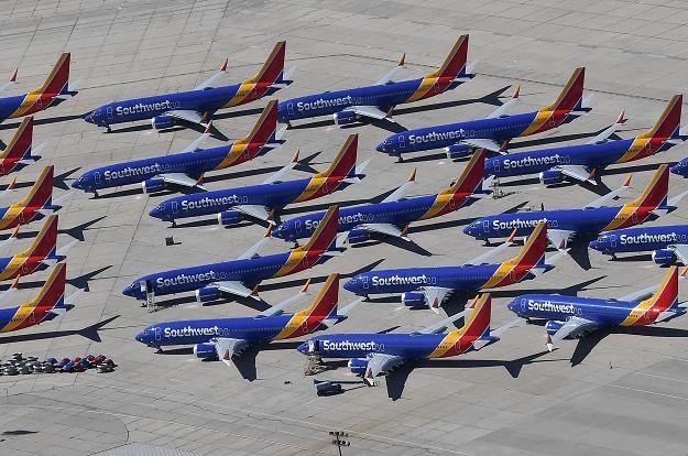 Maszyny Southwest Airlines Boeing 737 MAX uziemione w Victorville w Kalifornii