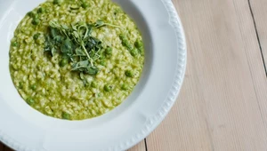 Zielone risotto z bąbelkami