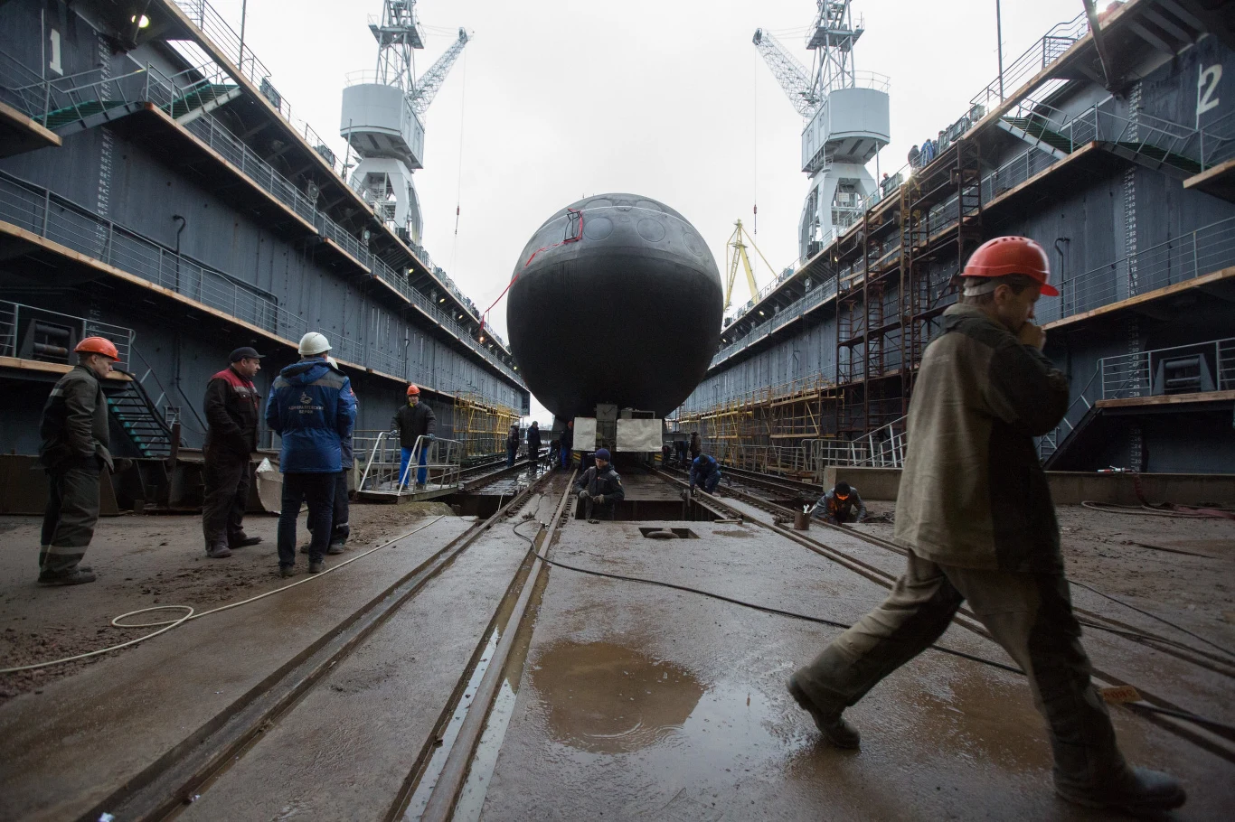 Wodowanie okrętu podwodnego Wołkow