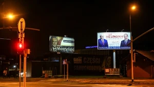 Gliwice: Plakaty wyborcze Janusza Moszyńskiego i Adama Neumanna