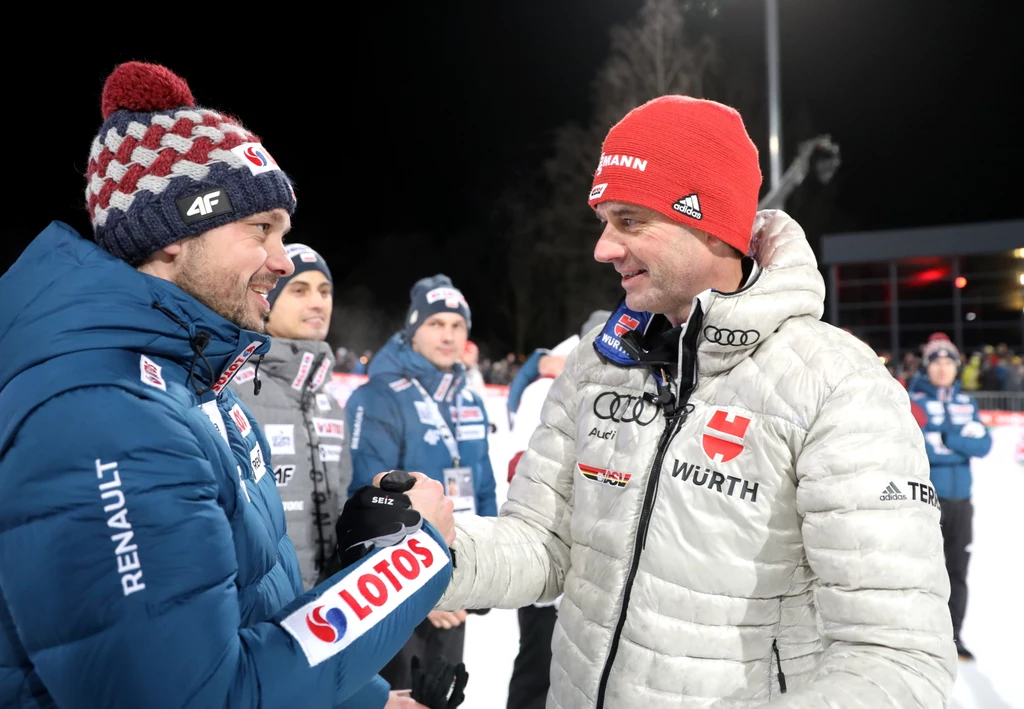 Michal Doleżal (z lewej) i Stefan Horngacher po konkursie w Bischofshofen Michal Doleżal (z lewej) i Stefan Horngacher po konkursie w Bischofshofen