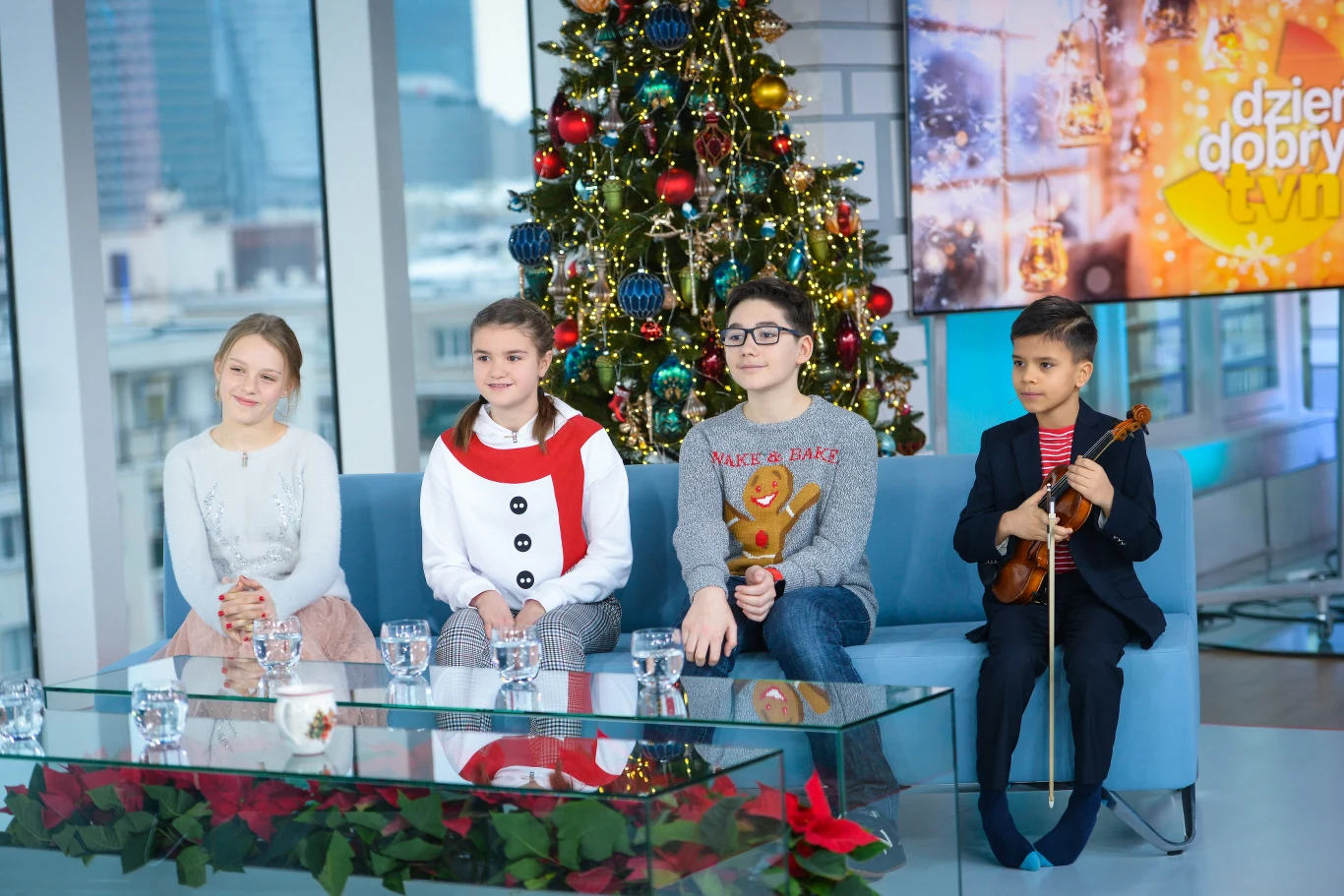 Julia Totoszko (pierwsza od lewej) w programie "Dzień Dobry TVN"