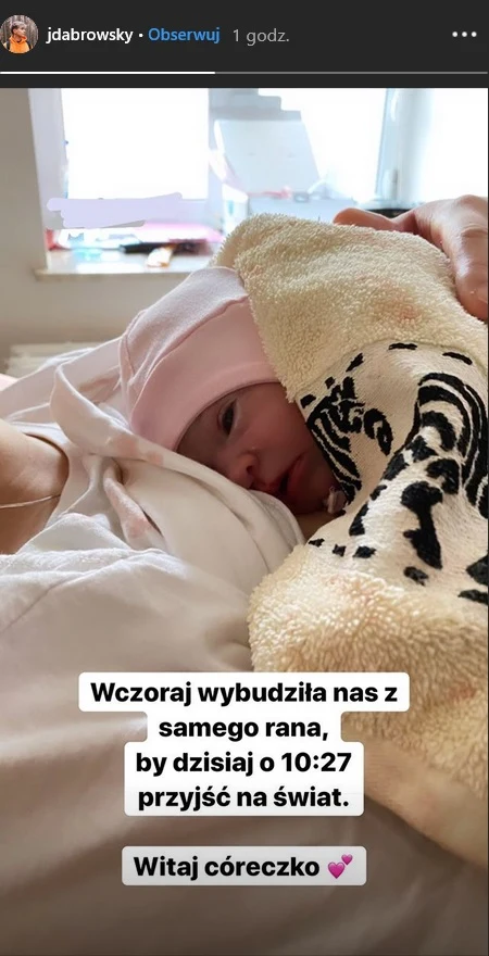 Jan Dąbrowski pokazał córkę na Instagramie Jan Dąbrowski pokazał córkę na Instagramie