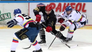 Adam Domagała w meczu z Podhalem