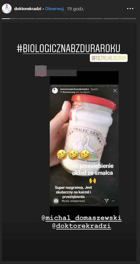 Screan relacji Anny Lewandowskiej 