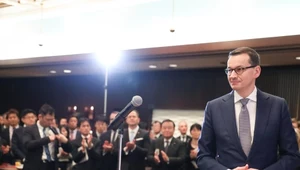 Premier Mateusz Morawiecki podczas spotkania z przedsiębiorcami w Tokio