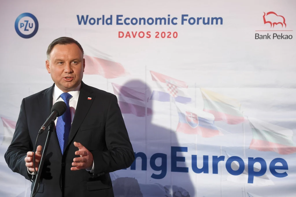 Prezydent Andrzej Duda podczas konferencji prasowej