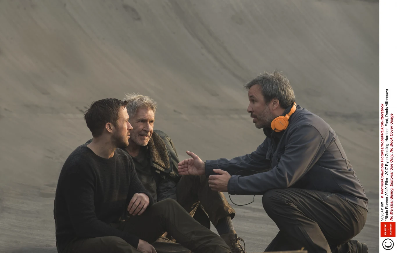 Ryan Gosling, Harrison Ford i Denis Villeneuve na planie filmu "Blade Runner 2049" Ryan Gosling, Harrison Ford i Denis Villeneuve na planie filmu "Blade Runner 2049"