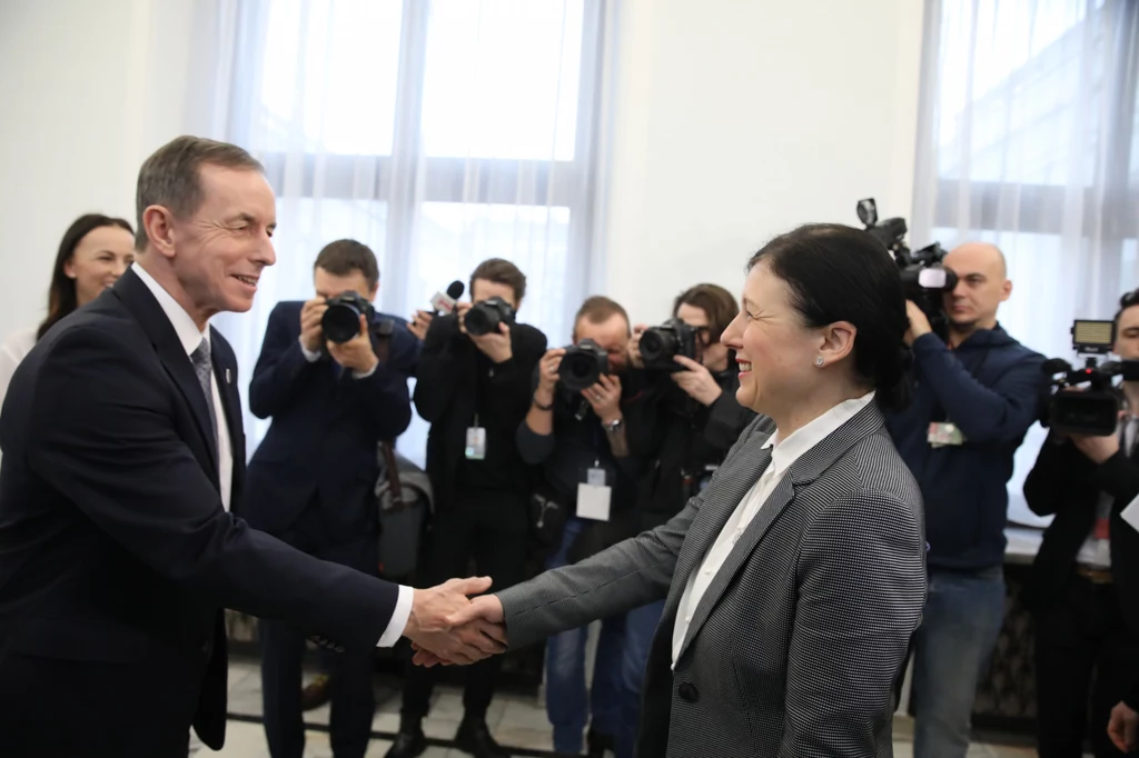 Viera Jourova i marszałek Senatu Tomasz Grodzki Viera Jourova i marszałek Senatu Tomasz Grodzki