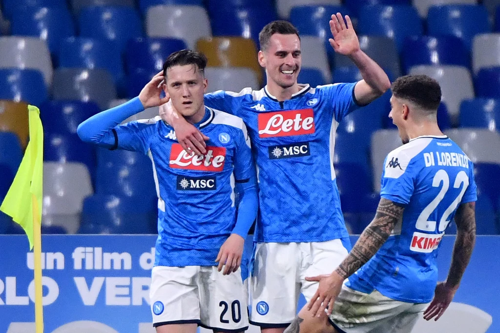 Piotr Zieliński i Arkadiusz Milik podczas wygranego meczu z Juventusem Piotr Zieliński i Arkadiusz Milik podczas wygranego meczu z Juventusem