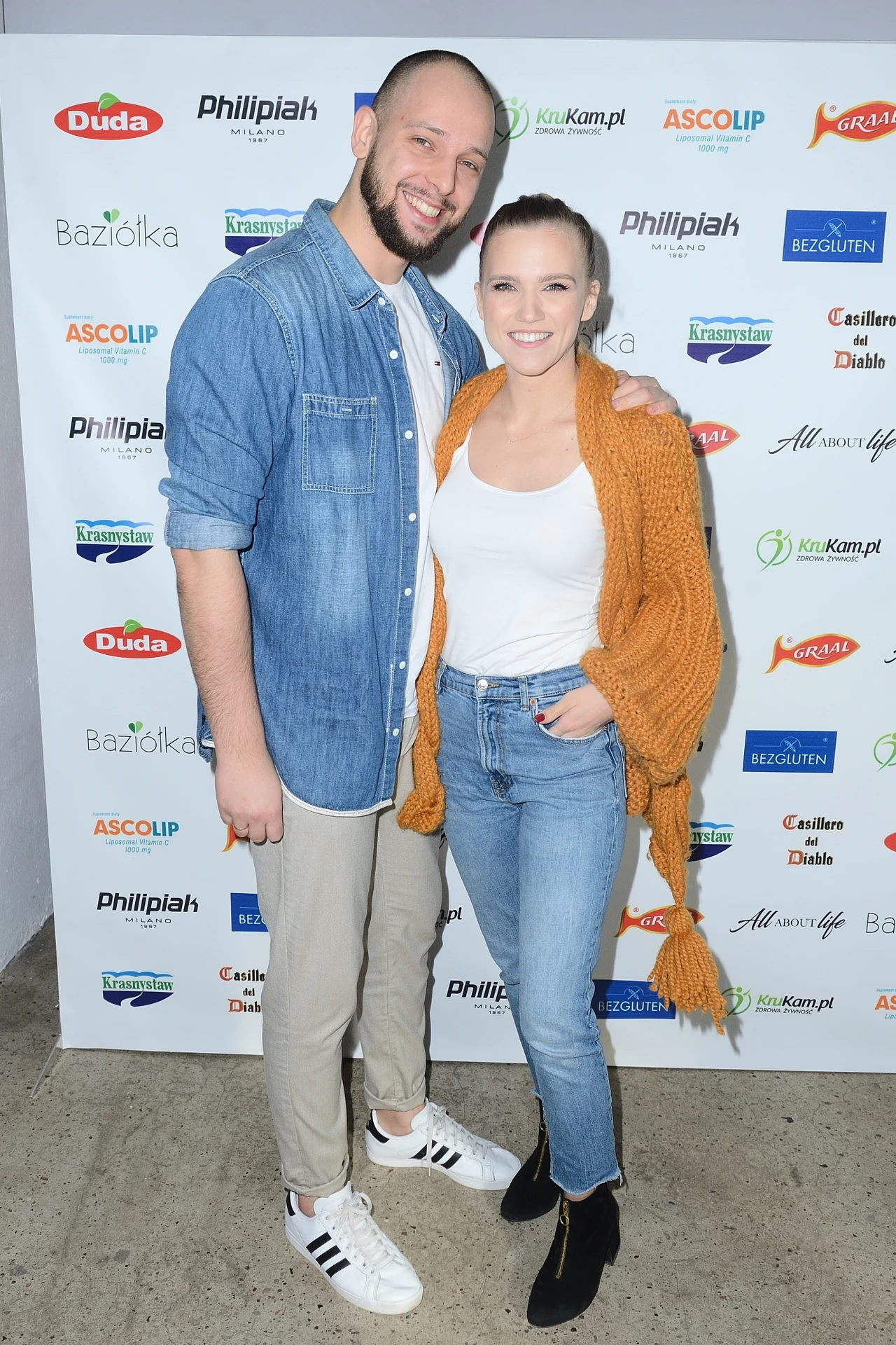 Agnieszka Kaczorowska z mężem