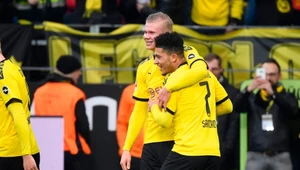 Erling Haaland (w tle) i Jadon Sancho