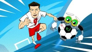 Animowany Robert Lewandowski w kreskówce "Kosmiczny wykop"