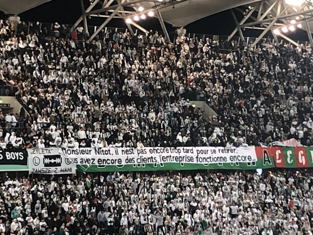 Transparenty podczas meczu Legia - ŁKS Łódź Transparenty podczas meczu Legia - ŁKS Łódź