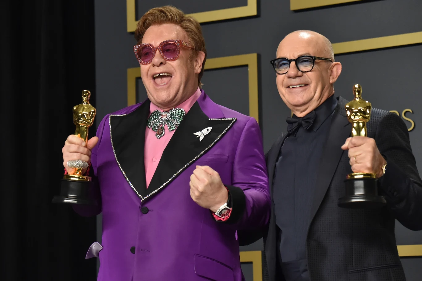 Elton John i Bernie Taupin z Oscarami za najlepszą piosenkę filmową Elton John i Bernie Taupin z Oscarami za najlepszą piosenkę filmową