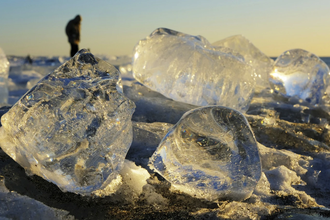 Kiedy temperatura a spada poniżej minus 20 stopni w skali Celsjusza na rzece Tokachi tworzą się ogromne kry, które niesione nurtem wpadają do Oceanu Spokojnego. 
