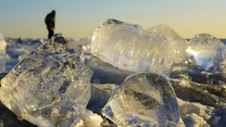 Kiedy temperatura a spada poniżej minus 20 stopni w skali Celsjusza na rzece Tokachi tworzą się ogromne kry, które niesione nurtem wpadają do Oceanu Spokojnego. 