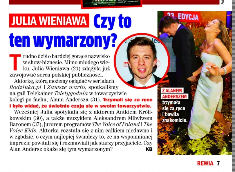 Rewia zamieściła ich także wspólne zdjęcie, ale to jeszcze niczemu nie dowodzi! Rewia zamieściła ich także wspólne zdjęcie, ale to jeszcze niczemu nie dowodzi!