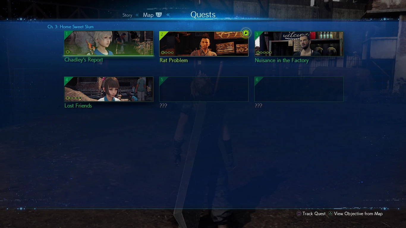 Na liście screenów opublikowanych na oficjalnym blogu PlayStation jest też rzut oka na ekran zadań pobocznych, których w mieście Midgar nie zabraknie. Pomagamy między innymi lokalnym najemnikom, którzy - jak widać - sami potrzebują najemników, by poradzić sobie z problemami.