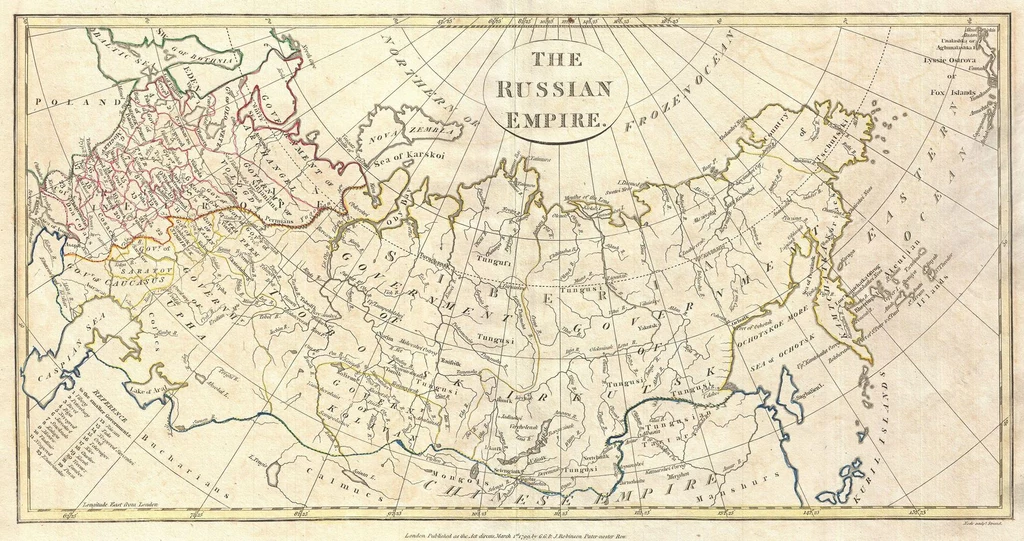 Benedykt XV marzył, aby cała Rosja stała się katolicka. Mapa Rosji z 1799 roku