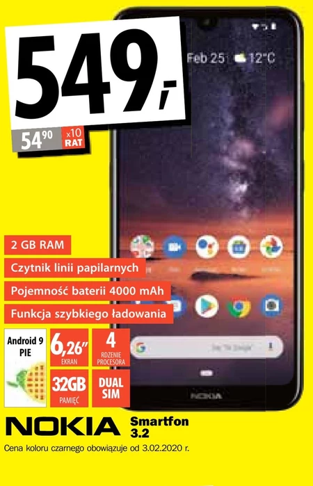 Smartfon Nokia 3.2 Nokia