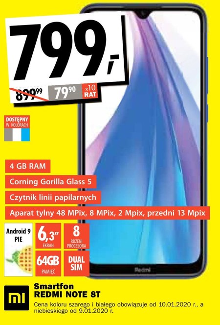Smartfon Redmi Note 8T Xiaomi