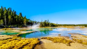 Morning Glory Pool. Piękne zjawisko w USA