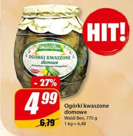 Ogórki kwaszone Waldi ben