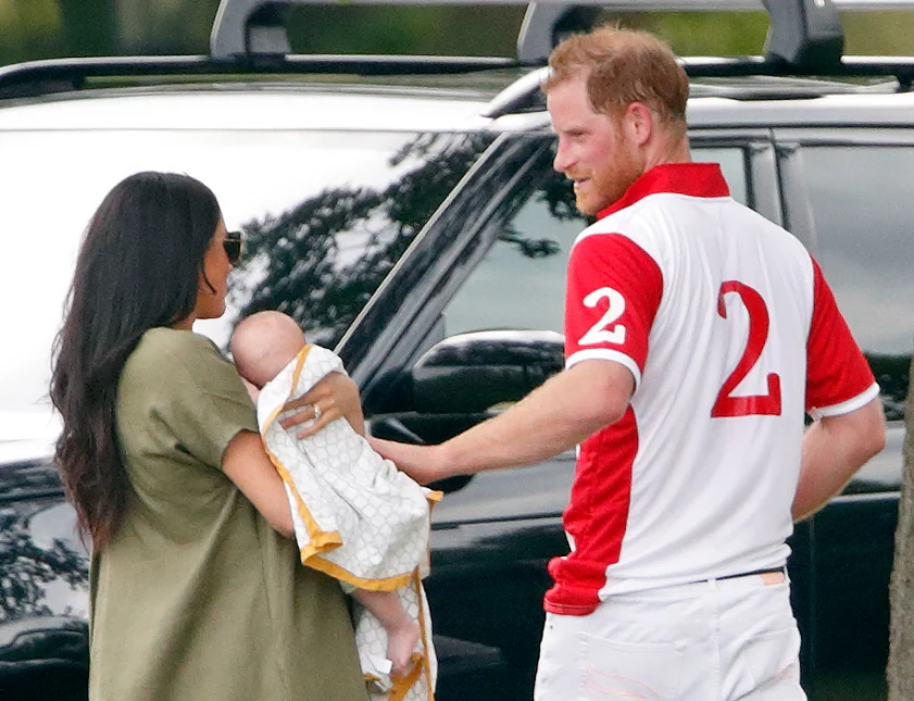 Meghan Markle z Archiem i księciem Harrym  Meghan Markle z Archiem i księciem Harrym