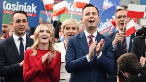 Kandydat w wyborach prezydenckich, prezes PSL Władysław Kosiniak-Kamysz wraz z żoną Pauliną Kosiniak-Kamysz, oraz posłowie PSL Dariusz Klimczak i Urszula Pasławska