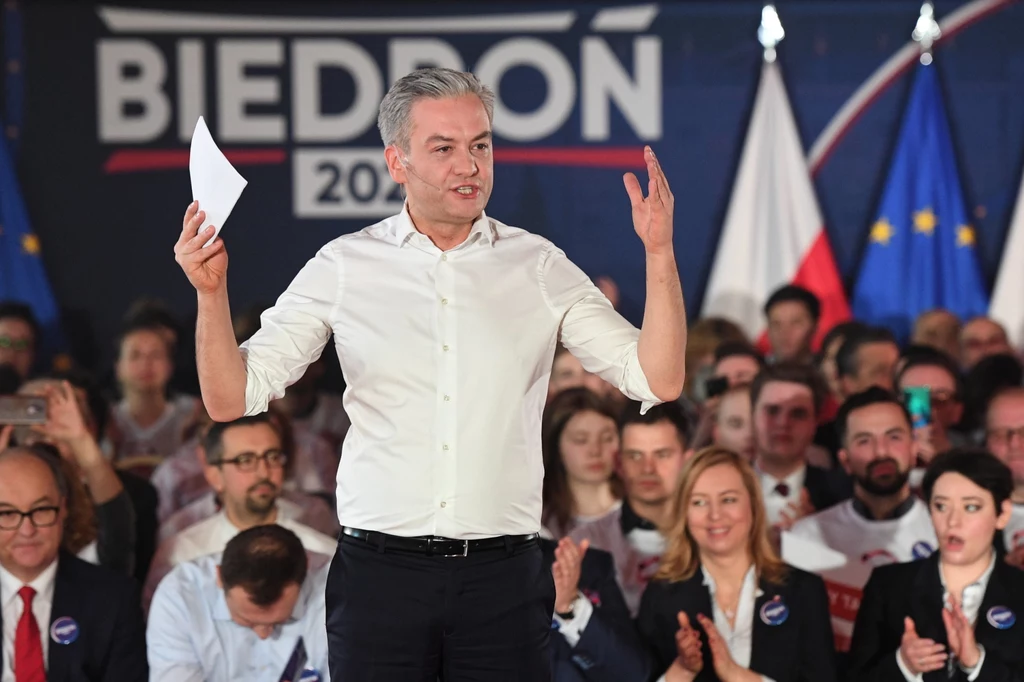 Robert Biedroń na swojej konwencji wyborczej Robert Biedroń na swojej konwencji wyborczej