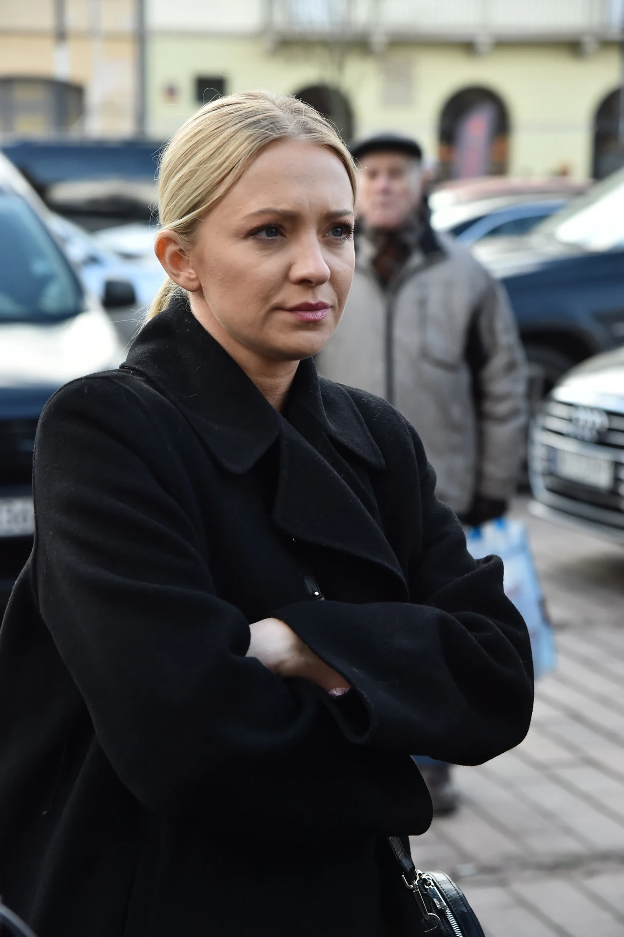 Barbara Kurdej-Szatan na pogrzebie Pawła Królikowskiego