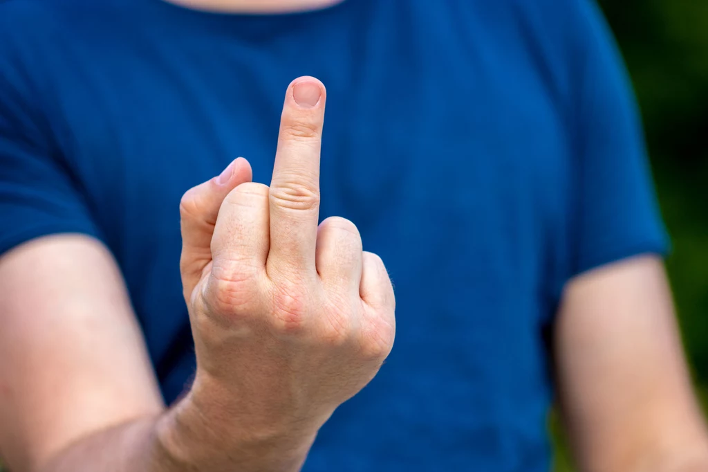 Wyciągnięty palec środkowy Środkowy palec jest powszechnie znaną w krajach zachodnich obelgą. W tej wersji gestu pokazujemy drugiej osobie palec środkowy dłoni, wyprostowany w pozycji pionowej, przy równoczesnym zwinięciu pozostałych palców w pięść. Gest był już znany w starożytnym Rzymie pod nazwą „digitus impudicus” („palec nieprzyzwoity”), a odniesienia do tej nazwy można znaleźć w starożytnych tekstach. Antropolodzy twierdzą, że miał on być nawiązaniem do wyglądu męskiego przyrodzenia w stanie wzwodu. Natomiast za rozpowszechnieniem tego gestu stoją hollywoodzkie produkcje oraz środki masowego przekazu. Mimo że w popkulturze nieco już do niego przywykliśmy, to w kręgach politycznych wciąż budzi ogromne kontrowersje. Jednym z przypadków publicznego użycia gesty środkowego palca na naszym rodzimym podwórku jest Piotr Pyzik i Joanna Lichocka – posłowie Prawa i Sprawiedliwości, którzy za jego pomocą wyrazili zniewagę wobec zdania innych polityków zgromadzonych w Sejmie. W krajach Azjatyckich wykonanie tego gestu wygląda inaczej. Ręka jest wówczas ustawiona w poziomie, a środkowy palec skierowany do dołu. Wyciągnięty palec środkowy Środkowy palec jest powszechnie znaną w krajach zachodnich obelgą. W tej wersji gestu pokazujemy drugiej osobie palec środkowy dłoni, wyprostowany w pozycji pionowej, przy równoczesnym zwinięciu pozostałych palców w pięść. Gest był już znany w starożytnym Rzymie pod nazwą „digitus impudicus” („palec nieprzyzwoity”), a odniesienia do tej nazwy można znaleźć w starożytnych tekstach. Antropolodzy twierdzą, że miał on być nawiązaniem do wyglądu męskiego przyrodzenia w stanie wzwodu. Natomiast za rozpowszechnieniem tego gestu stoją hollywoodzkie produkcje oraz środki masowego przekazu. Mimo że w popkulturze nieco już do niego przywykliśmy, to w kręgach politycznych wciąż budzi ogromne kontrowersje. Jednym z przypadków publicznego użycia gesty środkowego palca na naszym rodzimym podwórku jest Piotr Pyzik i Joanna Lichocka – posłowie Prawa i Sprawiedliwości, którzy za jego pomocą wyrazili zniewagę wobec zdania innych polityków zgromadzonych w Sejmie. W krajach Azjatyckich wykonanie tego gestu wygląda inaczej. Ręka jest wówczas ustawiona w poziomie, a środkowy palec skierowany do dołu.