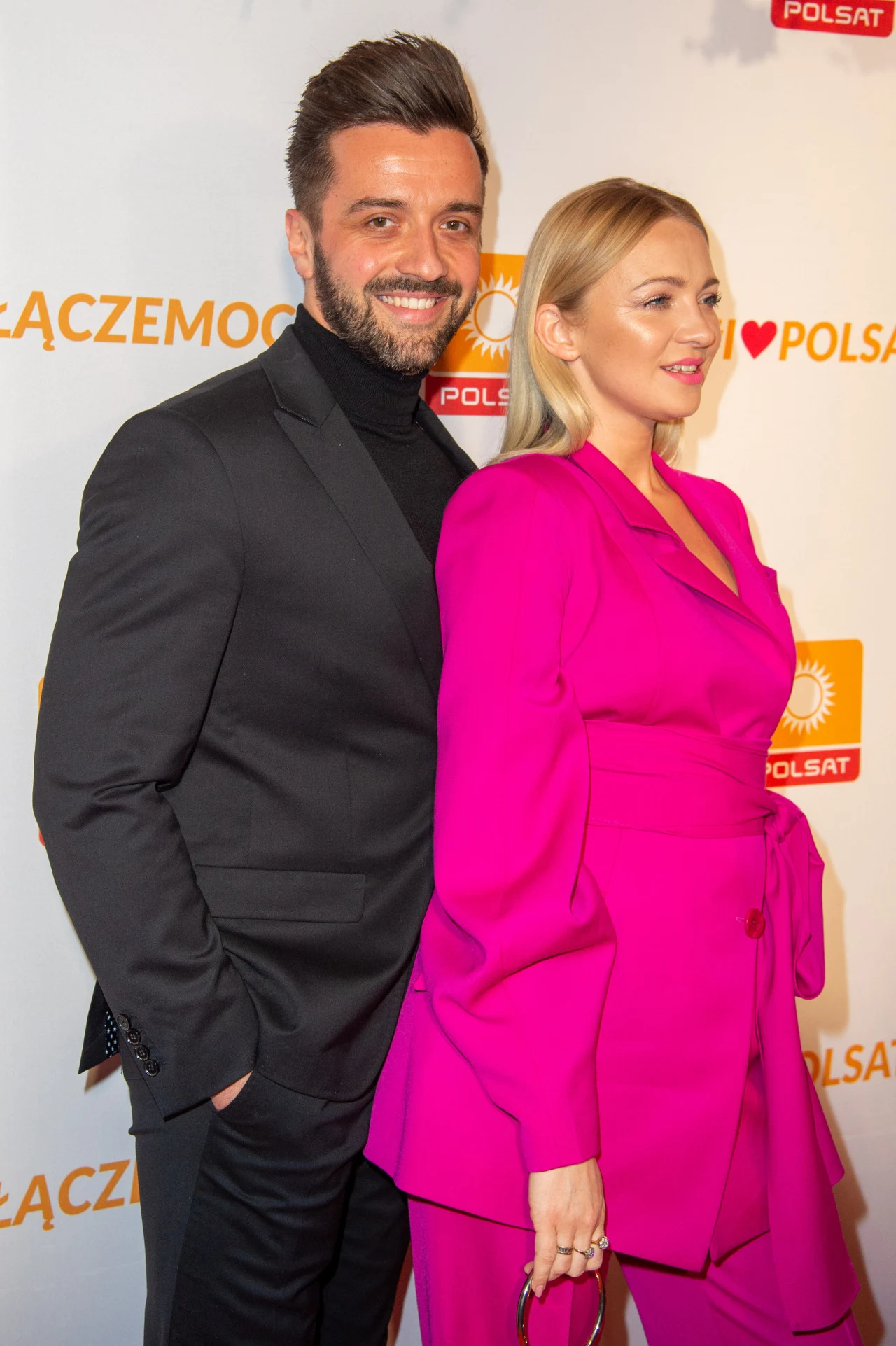 Basia Kurdej-Szatan z mężem na ramówce Polsatu