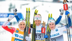 Od lewej: Therese Johaug, Frida Karlsson i Ebba Andersson
