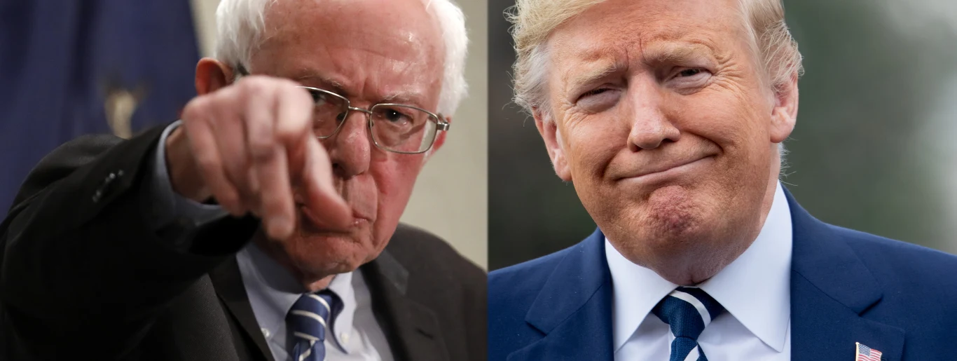 Bernard Sanders kontra Donald Trump w grze stylizowanej na kultową serię Mario Bros. Bernard Sanders kontra Donald Trump w grze stylizowanej na kultową serię Mario Bros.