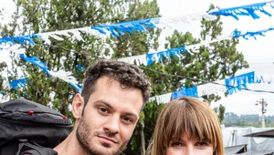 Grażyna Wolszczak z synem Filipem Sikorą na planie "Ameryka Express"