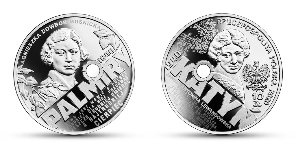 Katyń – Palmiry 1940, 10 zł, rewers (L) i rewers (P)