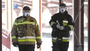 Strażacy na przejściu granicznym w Przemyślu